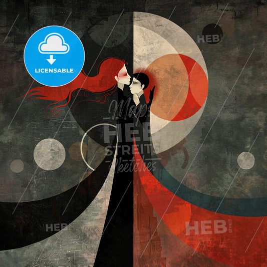 A Woman Kissing A Man