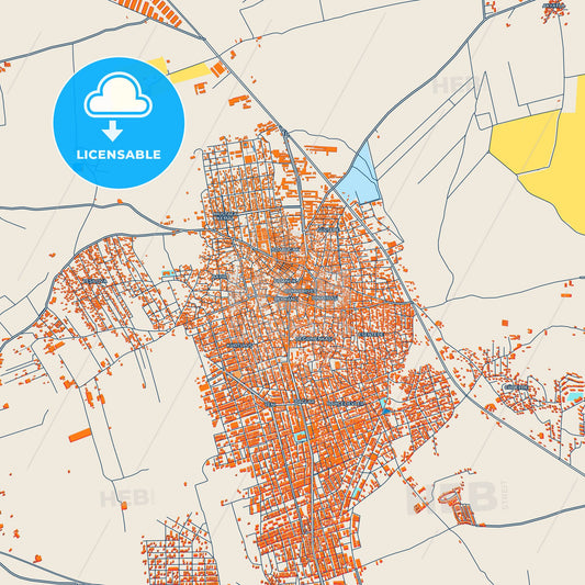 Colorful Reyhanlı Street Map with Labels and Buildings