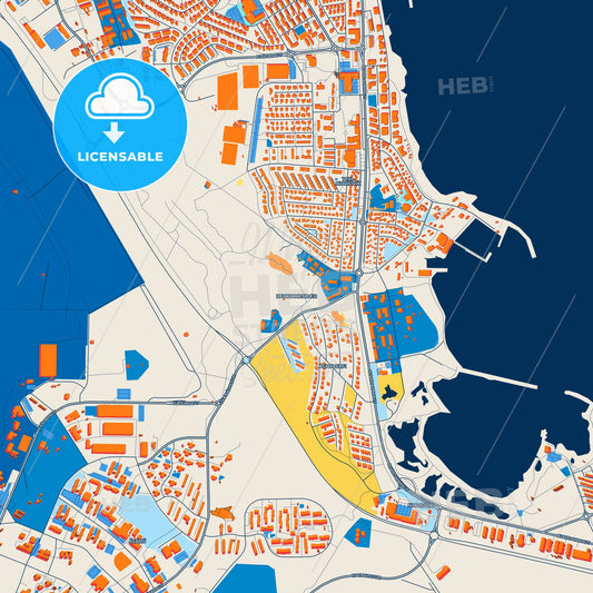 Colorful Reykjanesbær Street Map with Labels and Buildings