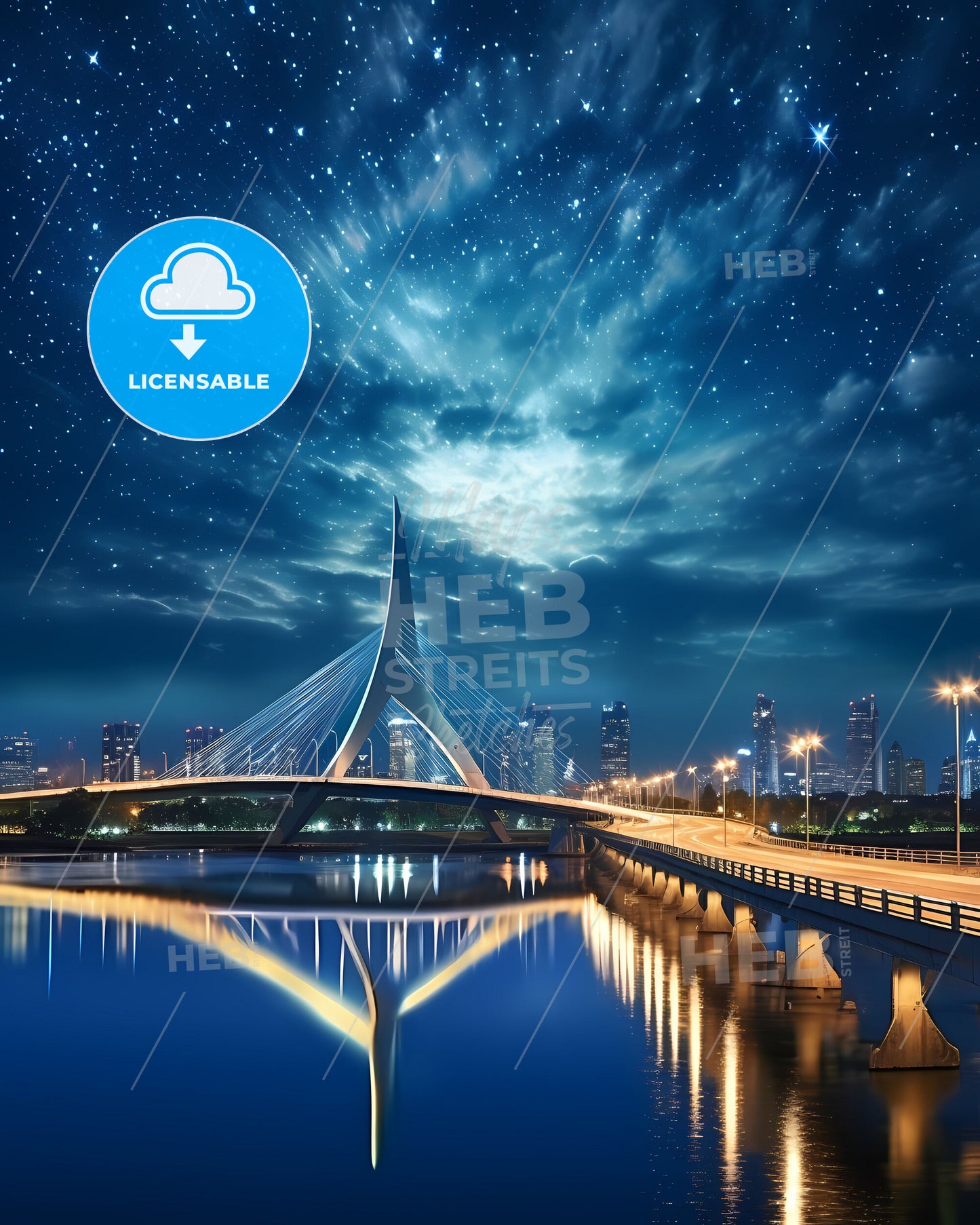 Vibrant Cityscape Painting: Ribeirao das Neves Brazil Skyline Bridge Artwork Urban Art