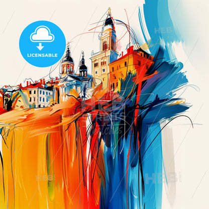 Vibrant Rijeka, Croatia - A Painting Of A City