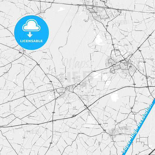 Rijssen-Holten, Netherlands light map with streetnames, citynames and districts