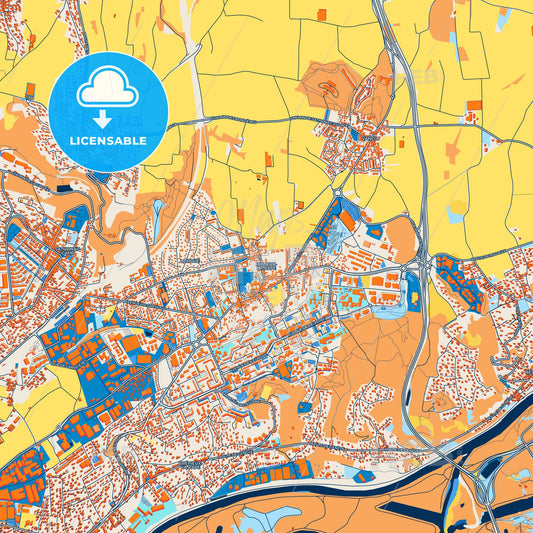 Colorful Rillieux-la-Pape Street Map with Labels and Buildings