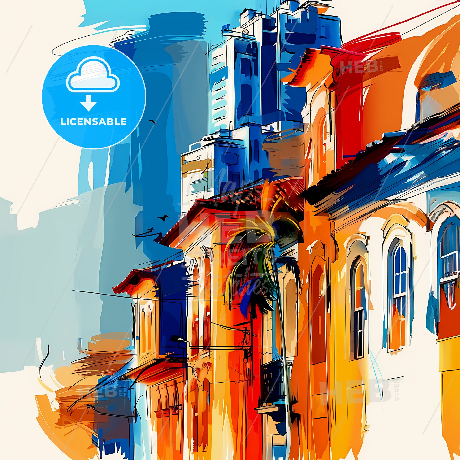 Vibrant Rio Branco, Brazil - A Colorful Painting Of Buildings