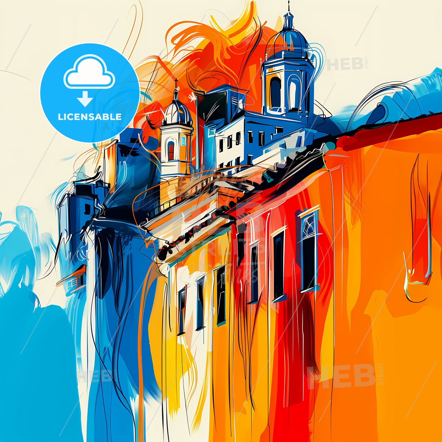 Vibrant Rio De Janeiro, Brazil - A Colorful Building With A Tower On Top