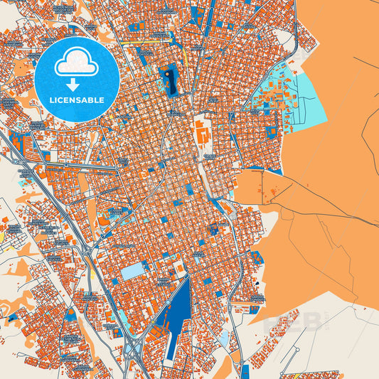 Colorful Rio Claro Street Map with Labels and Buildings