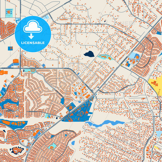 Colorful Rio Rancho Street Map with Labels and Buildings