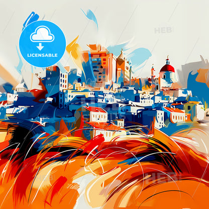 Vibrant Rishon Lezion, Israel - A Painting Of A City