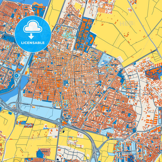 Colorful Rishon LeZion Street Map with Labels and Buildings