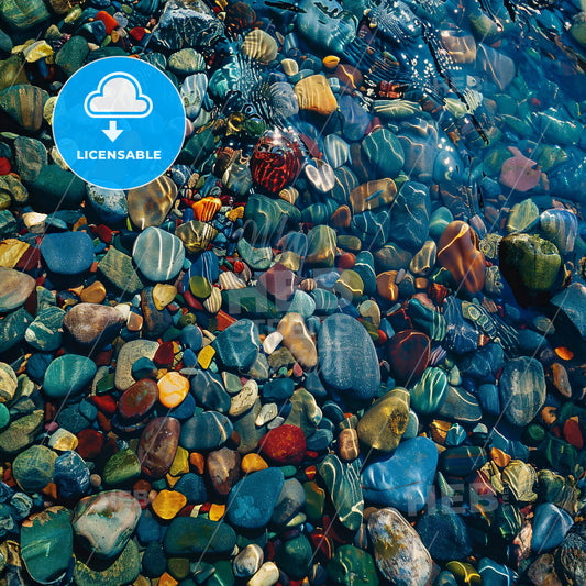 A Group Of Colorful Rocks Under Water