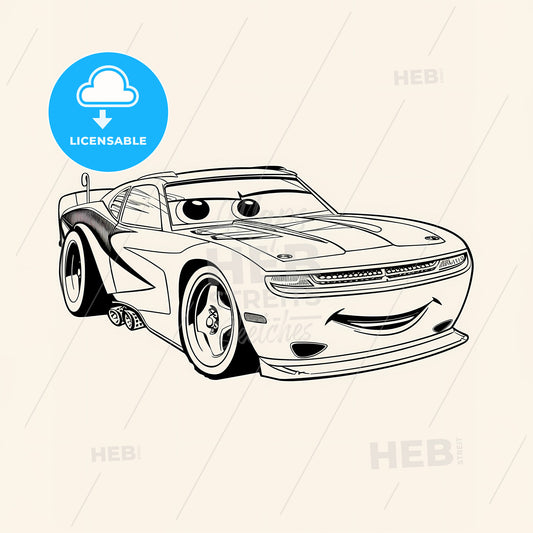 Roaster Super Car - A Cartoon Car With Eyes And Mouth