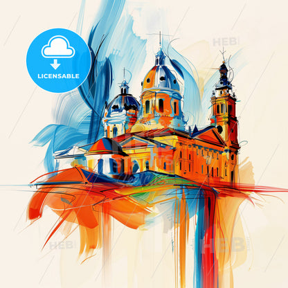 Vibrant Rochdale, England - A Painting Of A Building