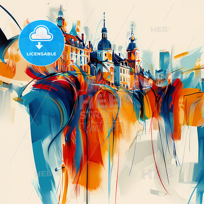 Vibrant Roeselare , Belgium - A Colorful Cityscape With Buildings And Towers