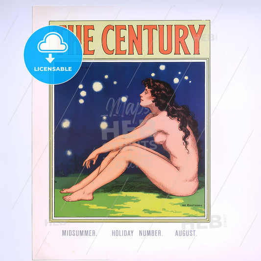 Romantic Nocturne: Art Nouveau Midsummer Muse on Vintage Magazine Cover