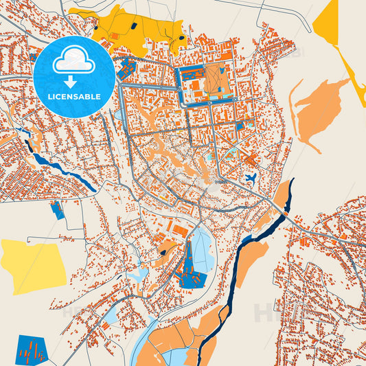 Colorful Romny Street Map with Labels and Buildings