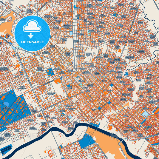 Colorful Rondonopolis Street Map with Labels and Buildings