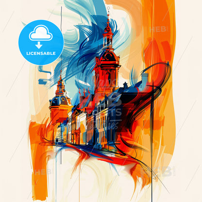 Vibrant Roosendaal, Netherlands - A Colorful Painting Of Buildings