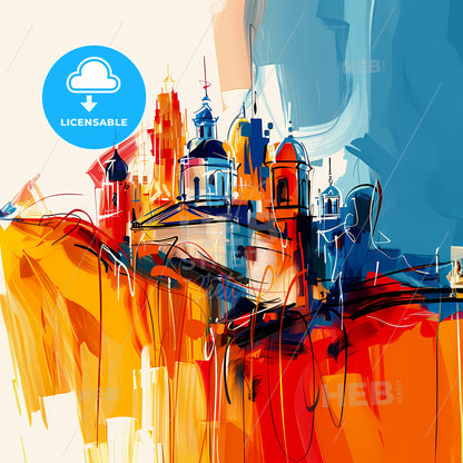 Vibrant Roseville, California - A Painting Of A Building