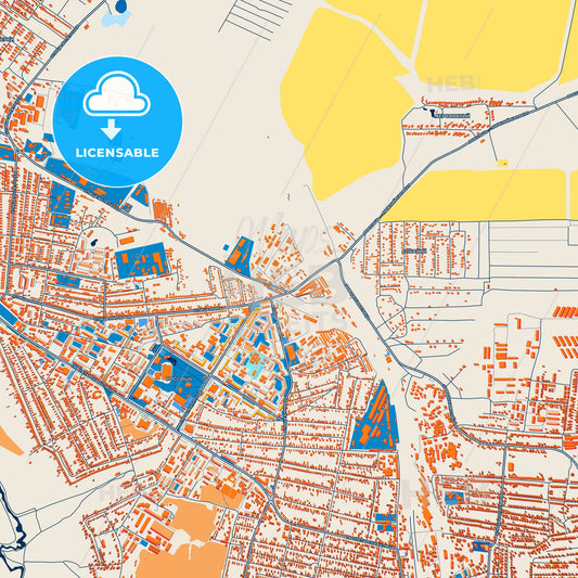 Colorful Rossosh Street Map with Labels and Buildings