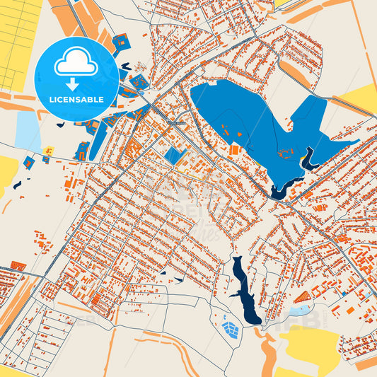 Colorful Rovenky Street Map with Labels and Buildings