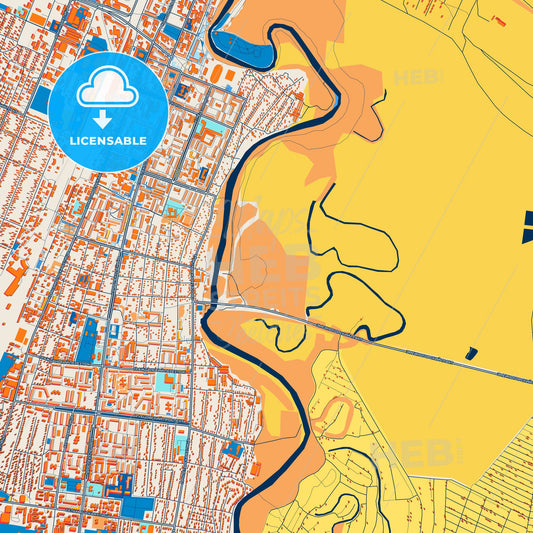 Colorful Rubtsovsk Street Map with Labels and Buildings