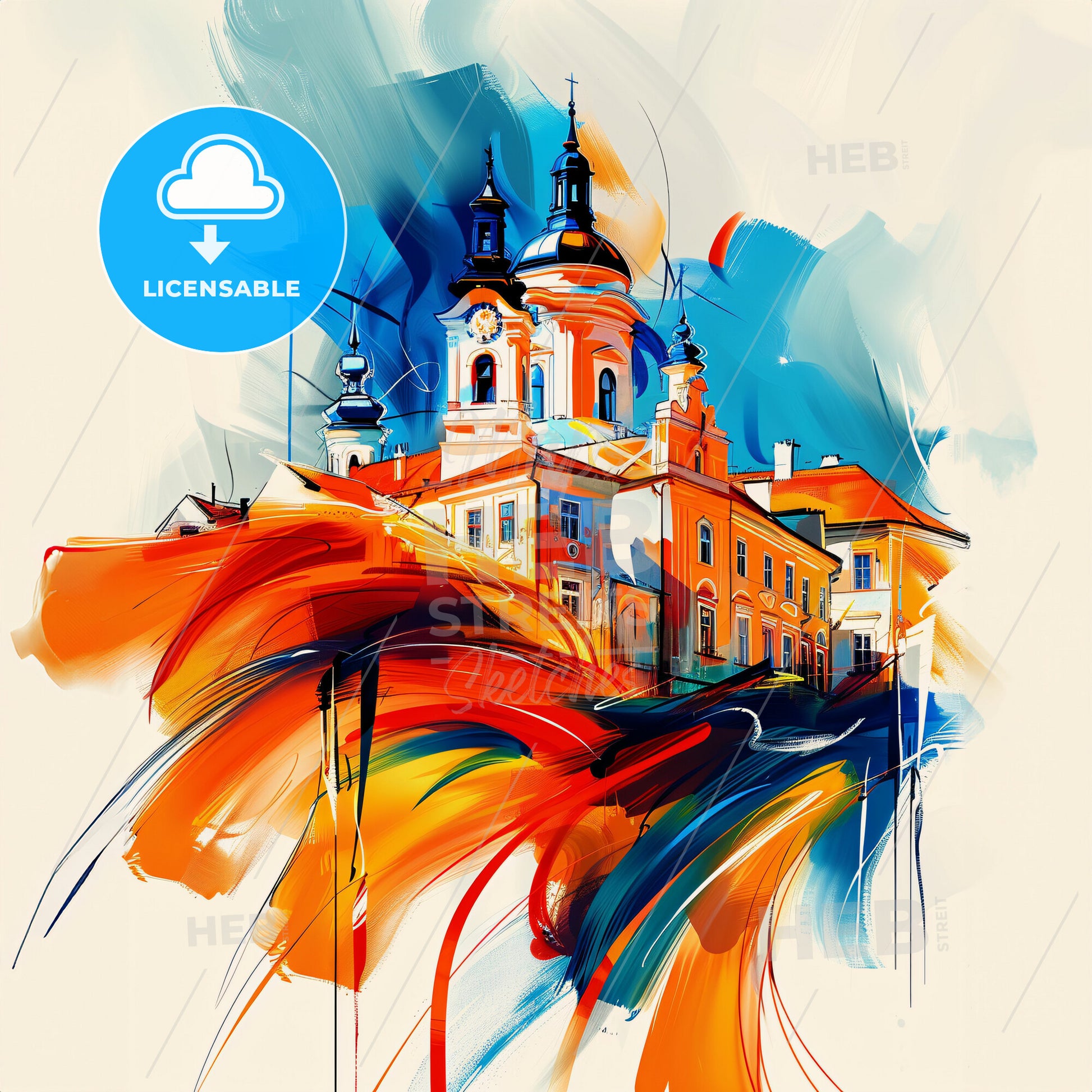 Vibrant Ruda Śląska, Poland - A Painting Of A Building