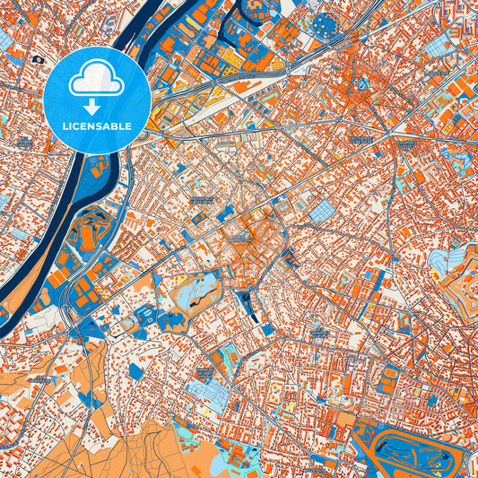 Colorful Rueil-Malmaison Street Map with Labels and Buildings