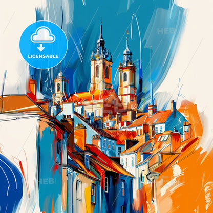 Vibrant Rugby, England - A Colorful Painting Of A Building