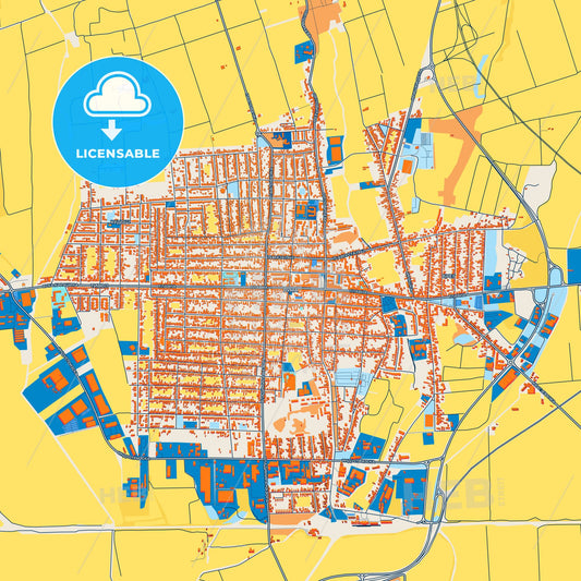 Colorful Ruma Street Map with Labels and Buildings