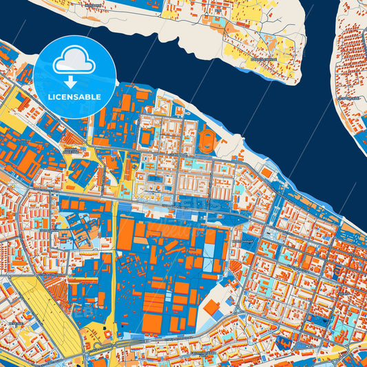 Colorful Rybinsk Street Map with Labels and Buildings