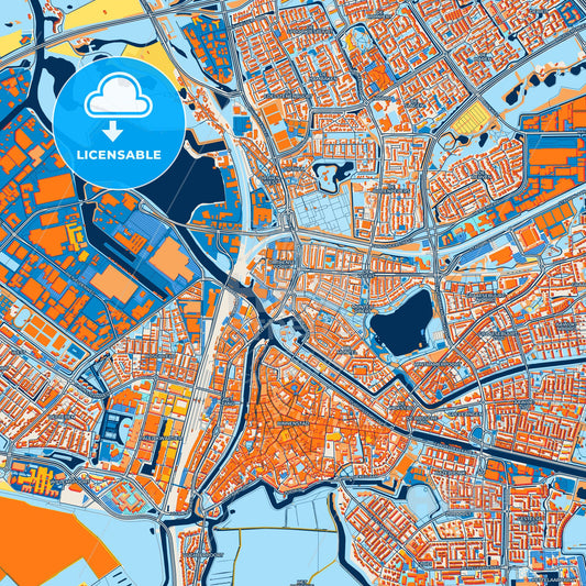 Colorful s-Hertogenbosch Street Map with Labels and Buildings