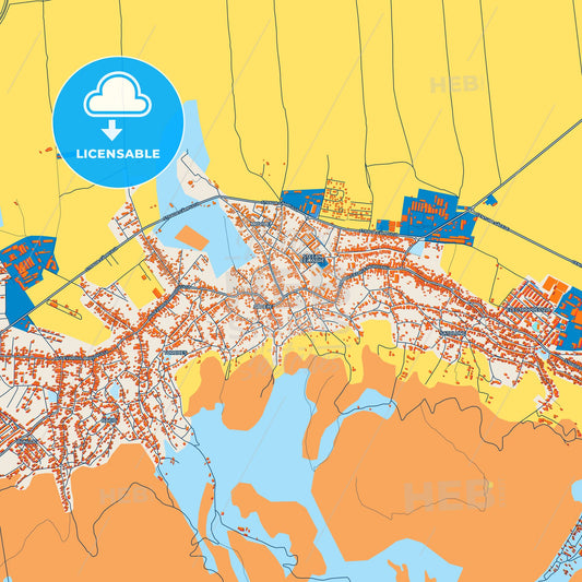 Colorful Săcele Street Map with Labels and Buildings