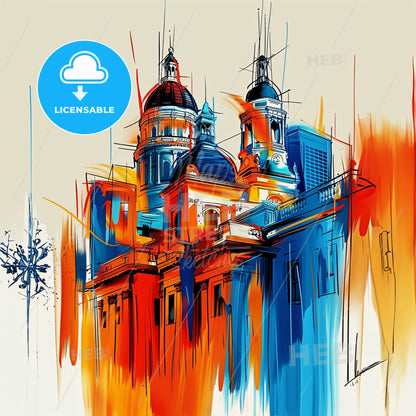 Vibrant Sacramento, California - A Painting Of A Building