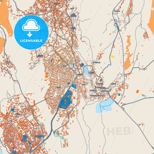 Colorful Safranbolu Street Map with Labels and Buildings