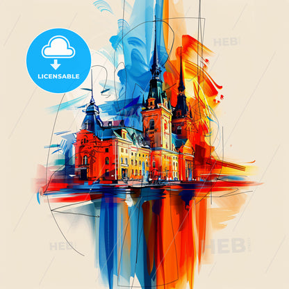 Vibrant Saguenay, Canada - A Painting Of A Building