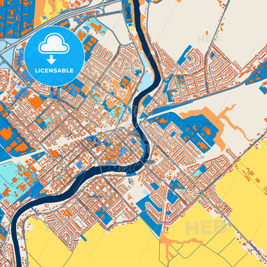 Colorful Saint-Hyacinthe Street Map with Labels and Buildings