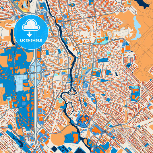Colorful Saint-Jérôme Street Map with Labels and Buildings