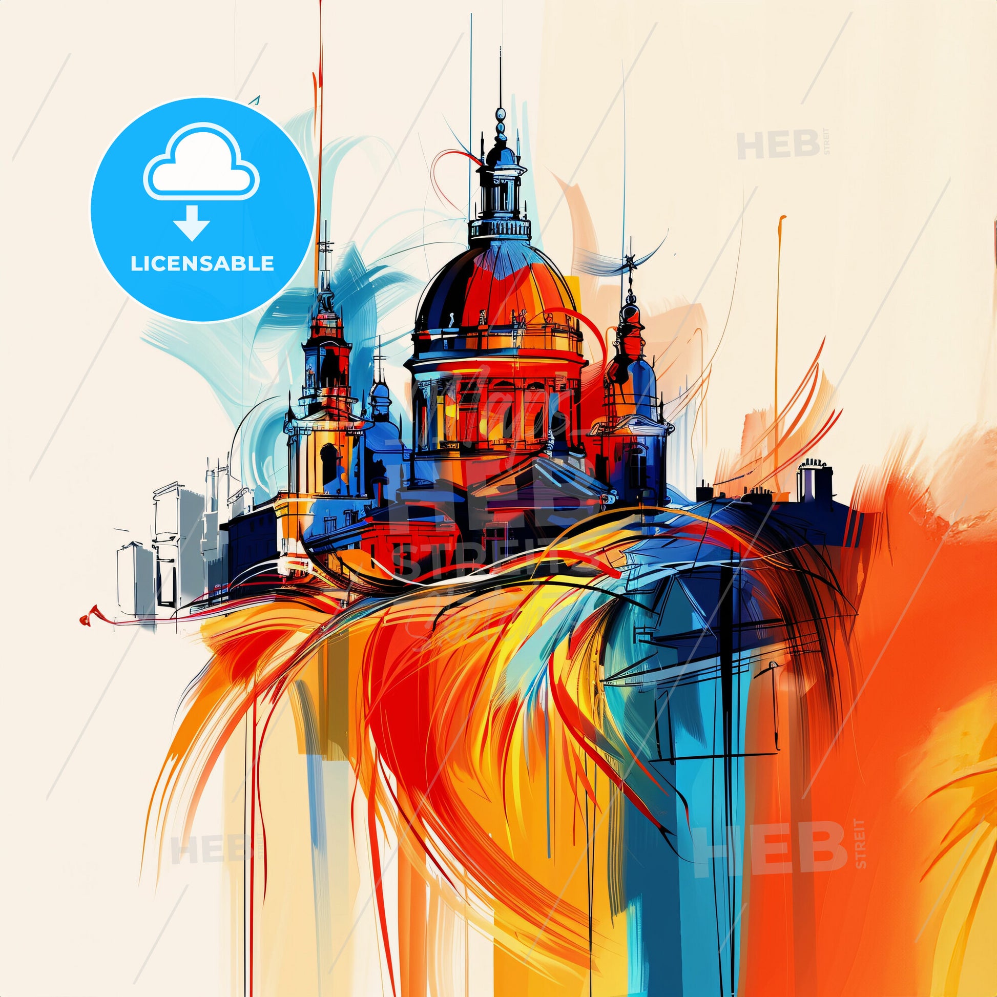 Vibrant Saint-Louis, France - A Painting Of A Building