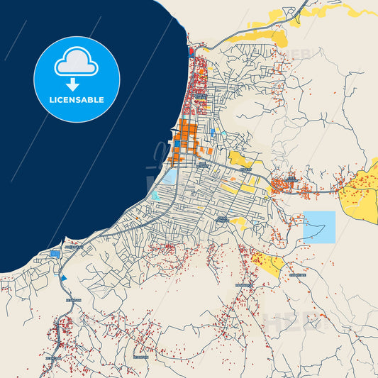 Colorful Saint-Marc Street Map with Labels and Buildings