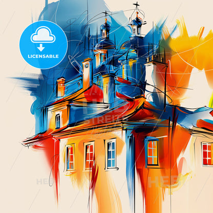 Vibrant Saint-Maur-Des-Fossés, France - A Painting Of A Building