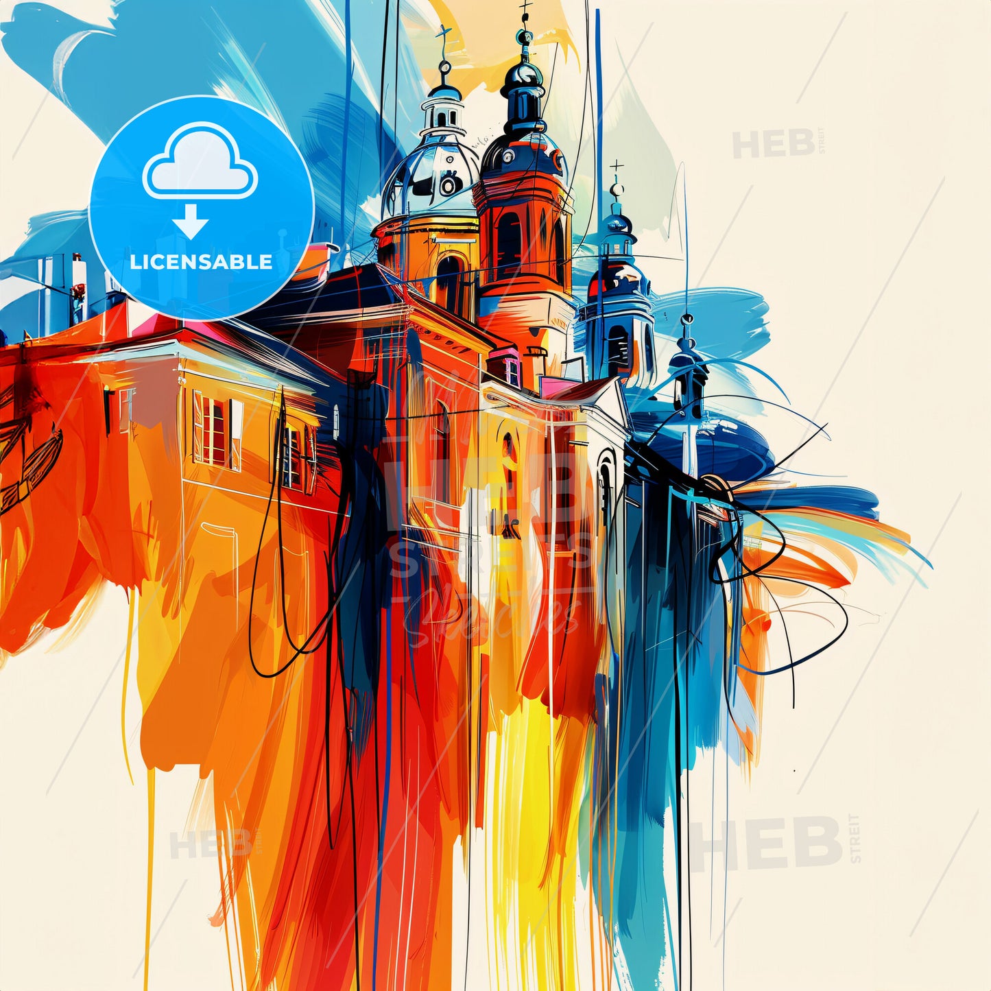 Vibrant Saint-Maur-Des-Fossés, France - A Painting Of A Building With Colorful Paint