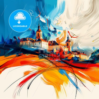 Vibrant Saint-Maur-Des-Fossés, France - A Painting Of A Building With Colorful Paint