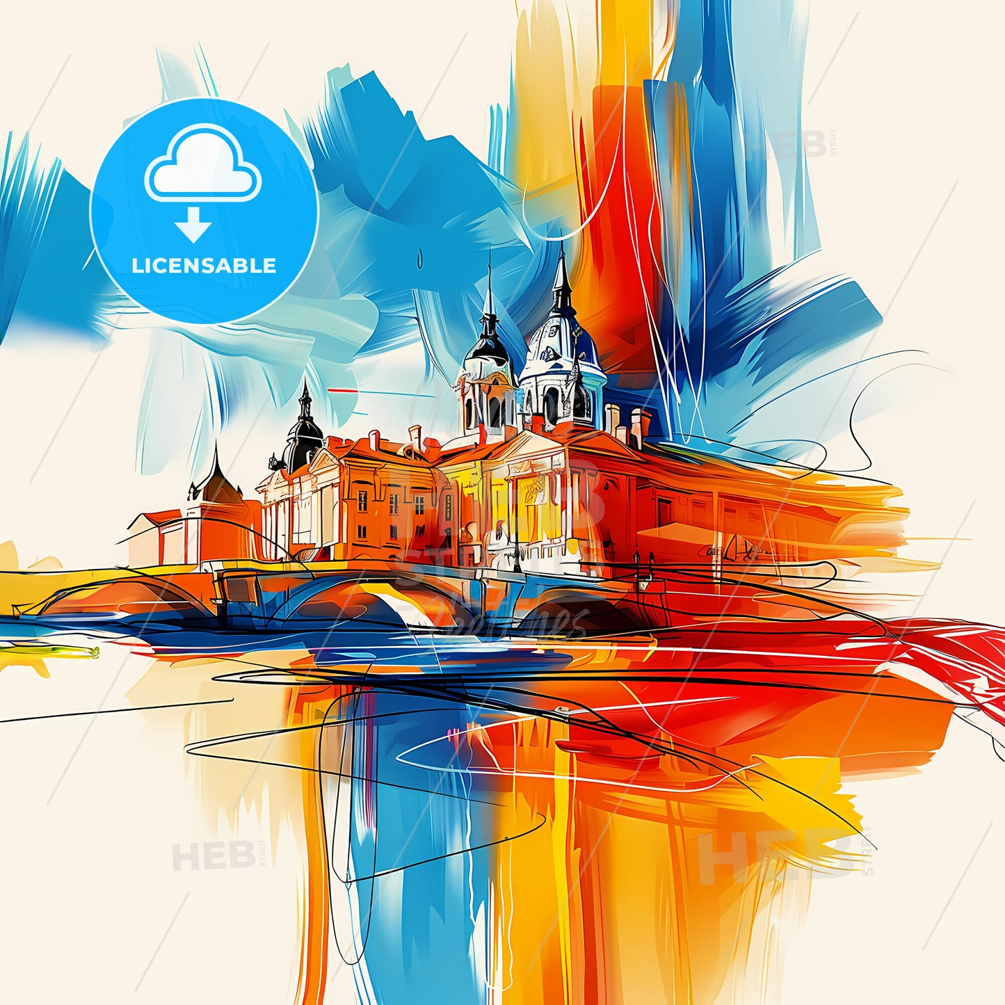 Vibrant Saint-Paul, France - A Painting Of A Building