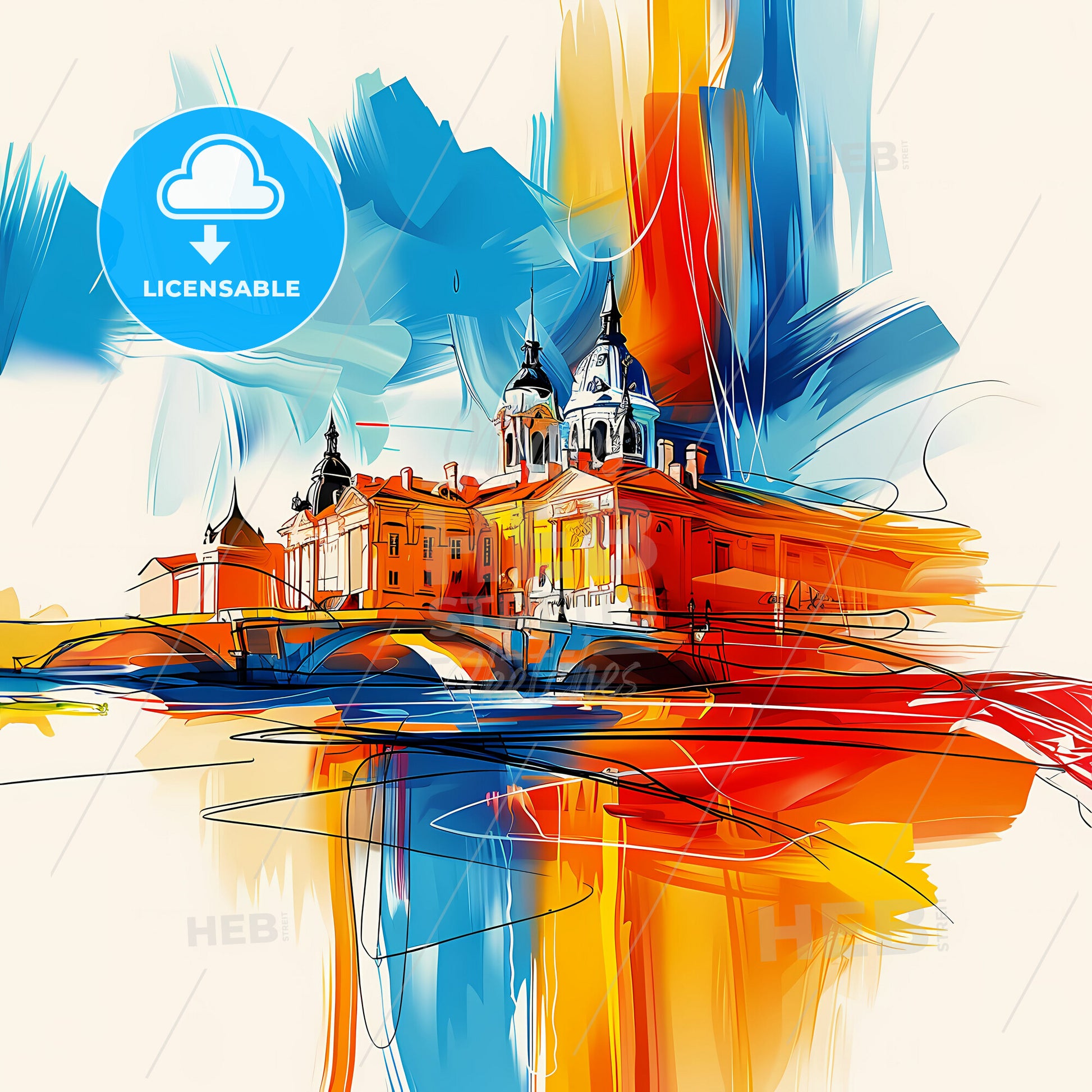 Vibrant Saint-Paul, France - A Painting Of A Building