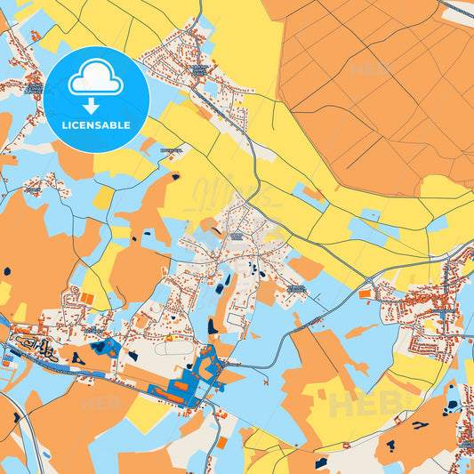 Colorful Saint-Paul Street Map with Labels and Buildings