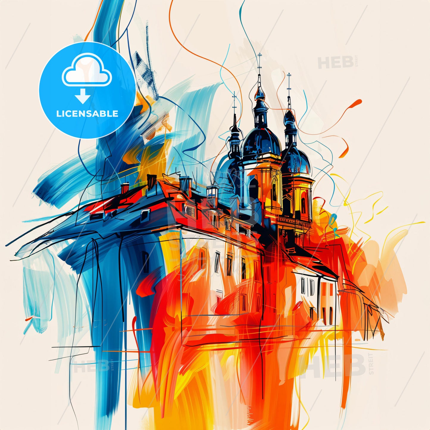 Vibrant Saint-Pierre, France - A Painting Of A Building With Colorful Paint