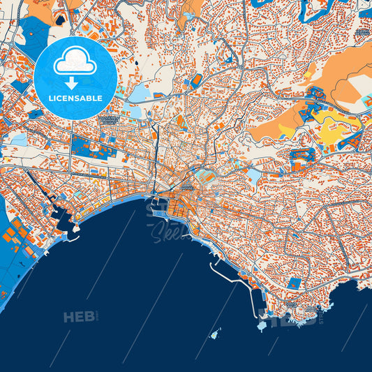 Colorful Saint-Raphaël Street Map with Labels and Buildings