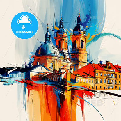 Vibrant Saint Helens, England - A Colorful Painting Of A Building