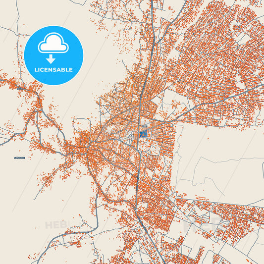 Colorful Saki Street Map with Labels and Buildings