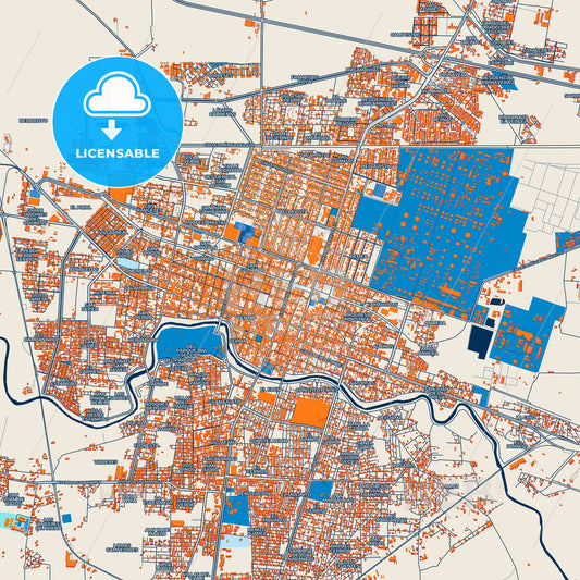 Colorful Salamanca Street Map with Labels and Buildings